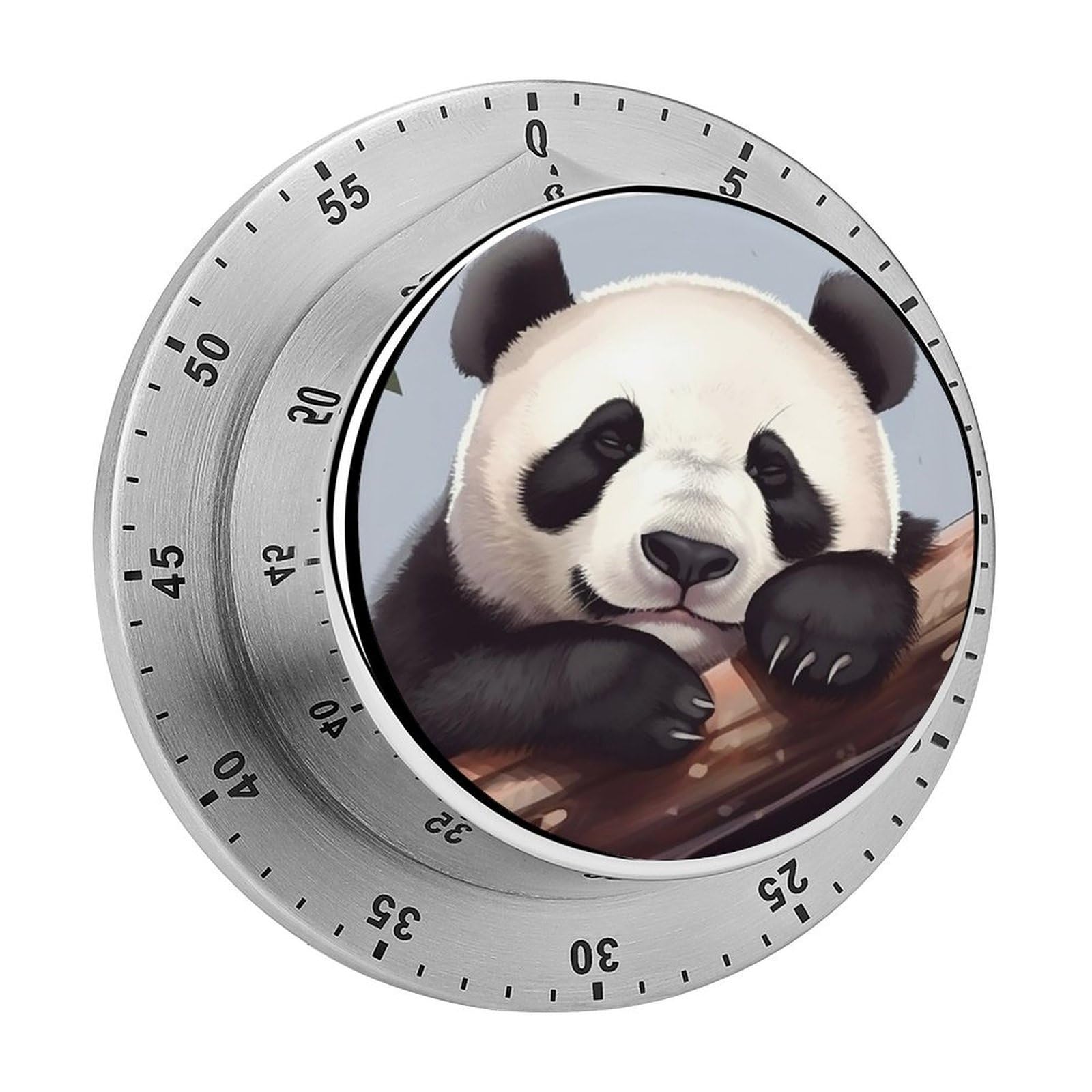 Cute Panda Kitchen Timer for Cooking,Chef Cooking Timer Clock with Loud Alarm Stainless Steel Countdown Timer No Batteries for Home Baking Cooking