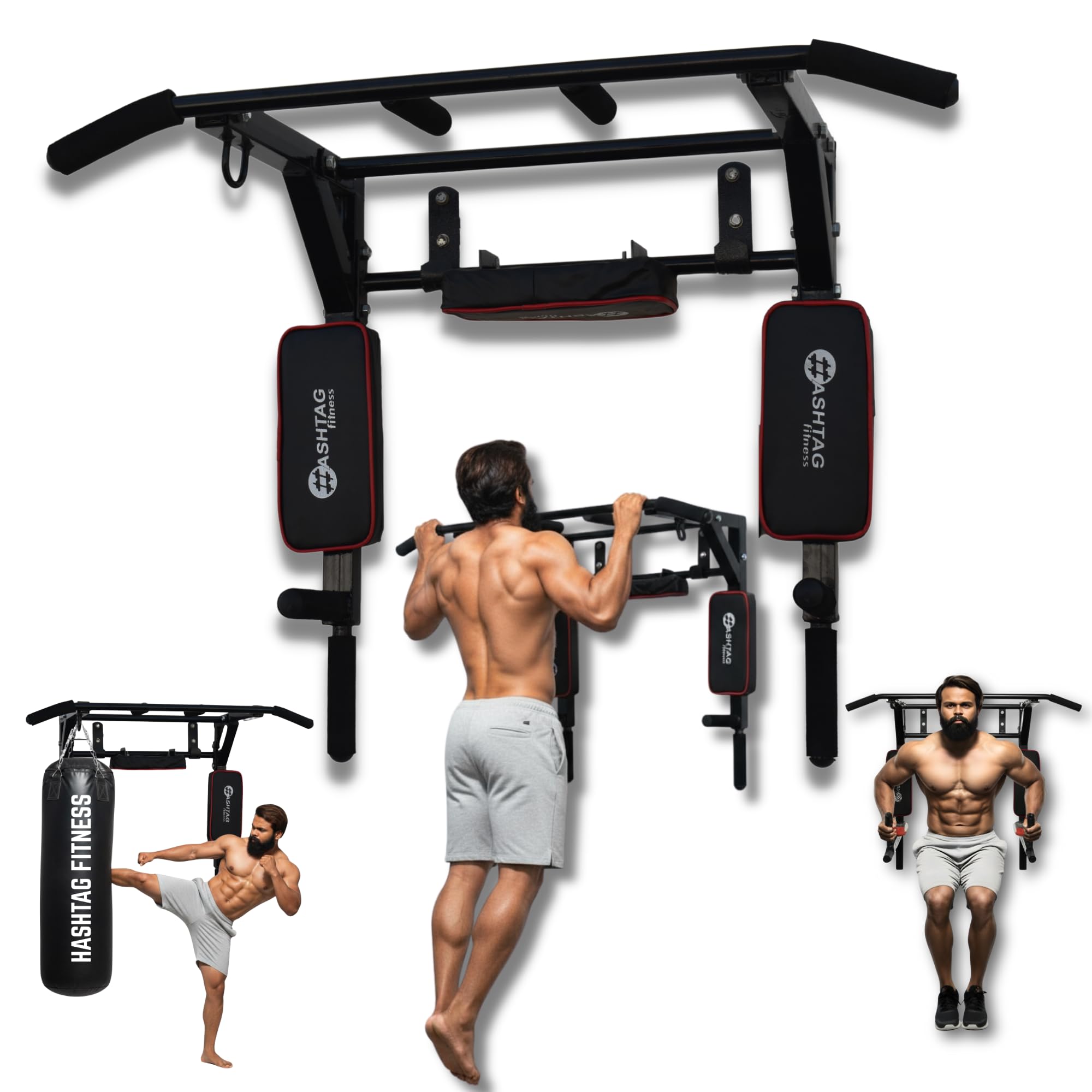 Hashtag Fitness pull up bar wall mounted | Pull up bar stand for Men, Women & Kids.-image-24