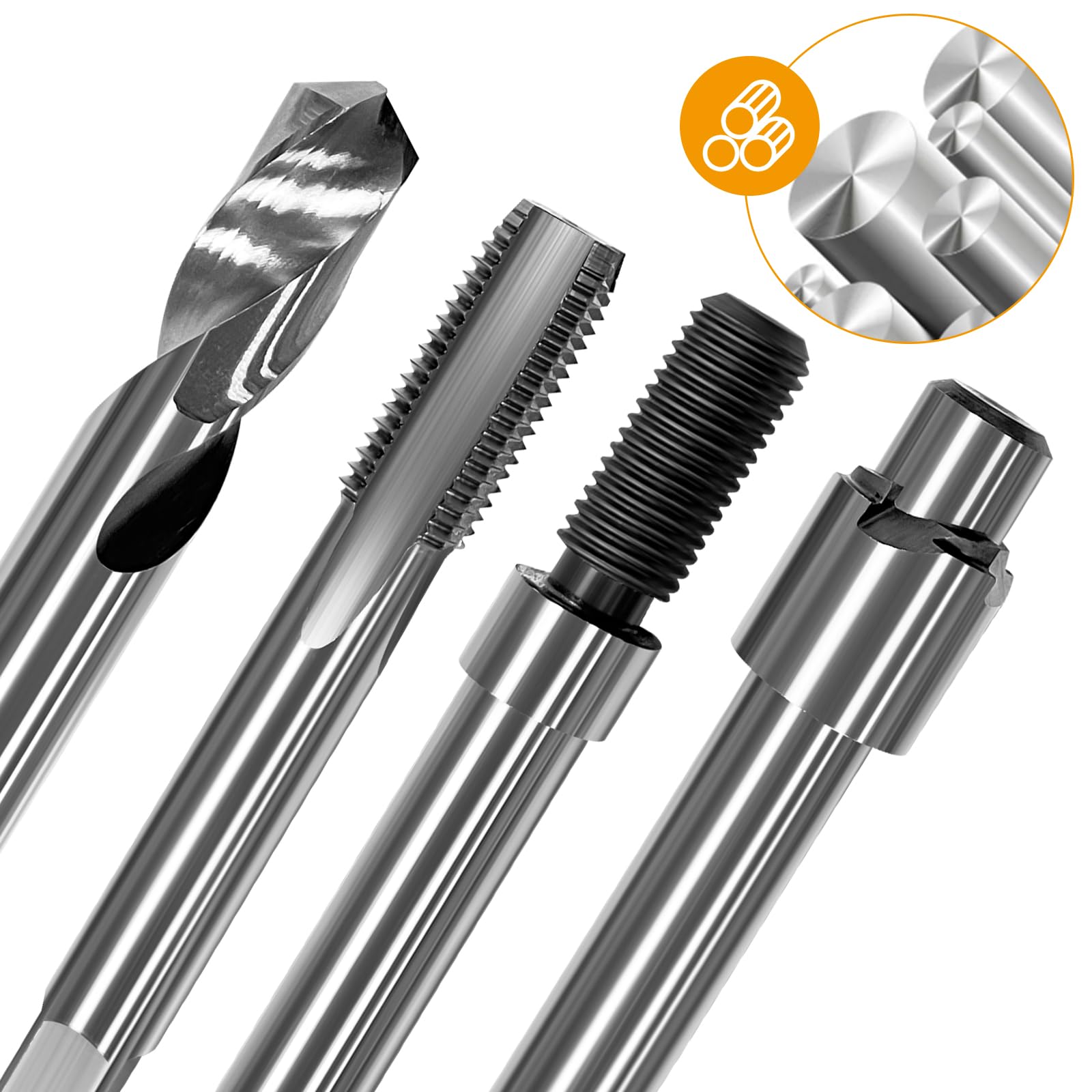 Kit de reparación de rosca métrica M12 x 1,25, 10 insertos de acero inoxidable de 24,5 mm