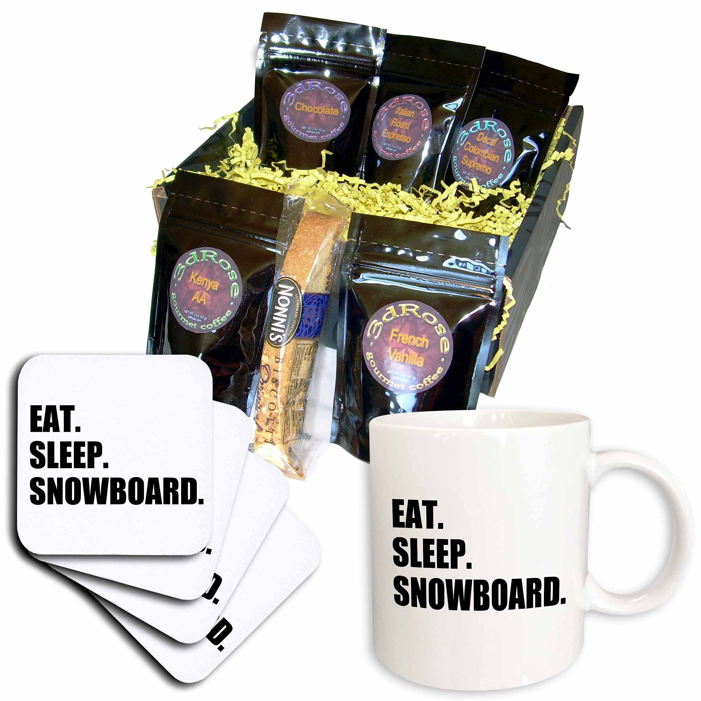 3dRose Eat Sleep Snowboard - snowboarding enthusiast - fun... - Coffee Gift Baskets (cgb_180442_1)
