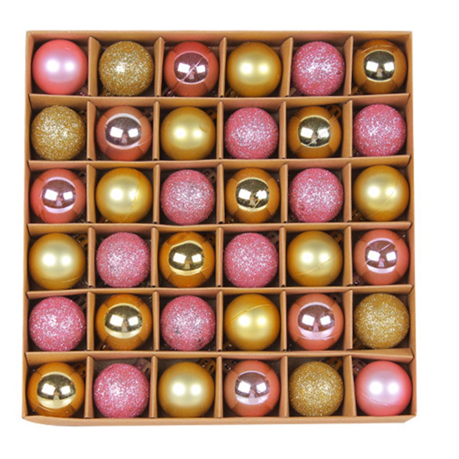 Christmas Ball Ornaments 36pcs Small Shatterproof Balls Caps Included for Tree Decoration Handicraft Tree Decorations
