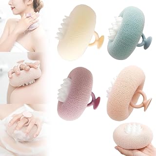 4PCS 2024 New Upgrade 2-in-1 Sunflower Bath Ball, Super Soft Sunflower Suction Cup Bath Ball, Exfoliating Bath Sponge Cleaning Brush with Suction Cup, Shower Sponges