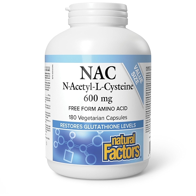 天然因子 NAC (N-乙酰-L-半胱氨酸) 600mg 植物胶囊