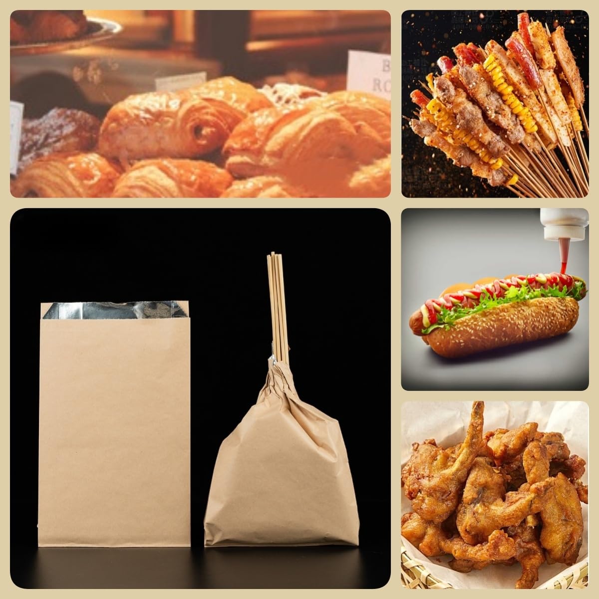 Foliowe owijki do hamburgerów, 100 sztuk, odporne na tłuszcz, termiczne torby do grillowania do hamburgerów, hot dogów, na wynos, do restauracji, 15 x 25 cm, jednorazowe torby foliowe