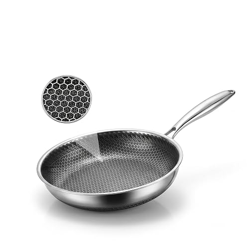 8 Inch Honeycomb Stainless Steel Nonstick Frying Pan Skillet |