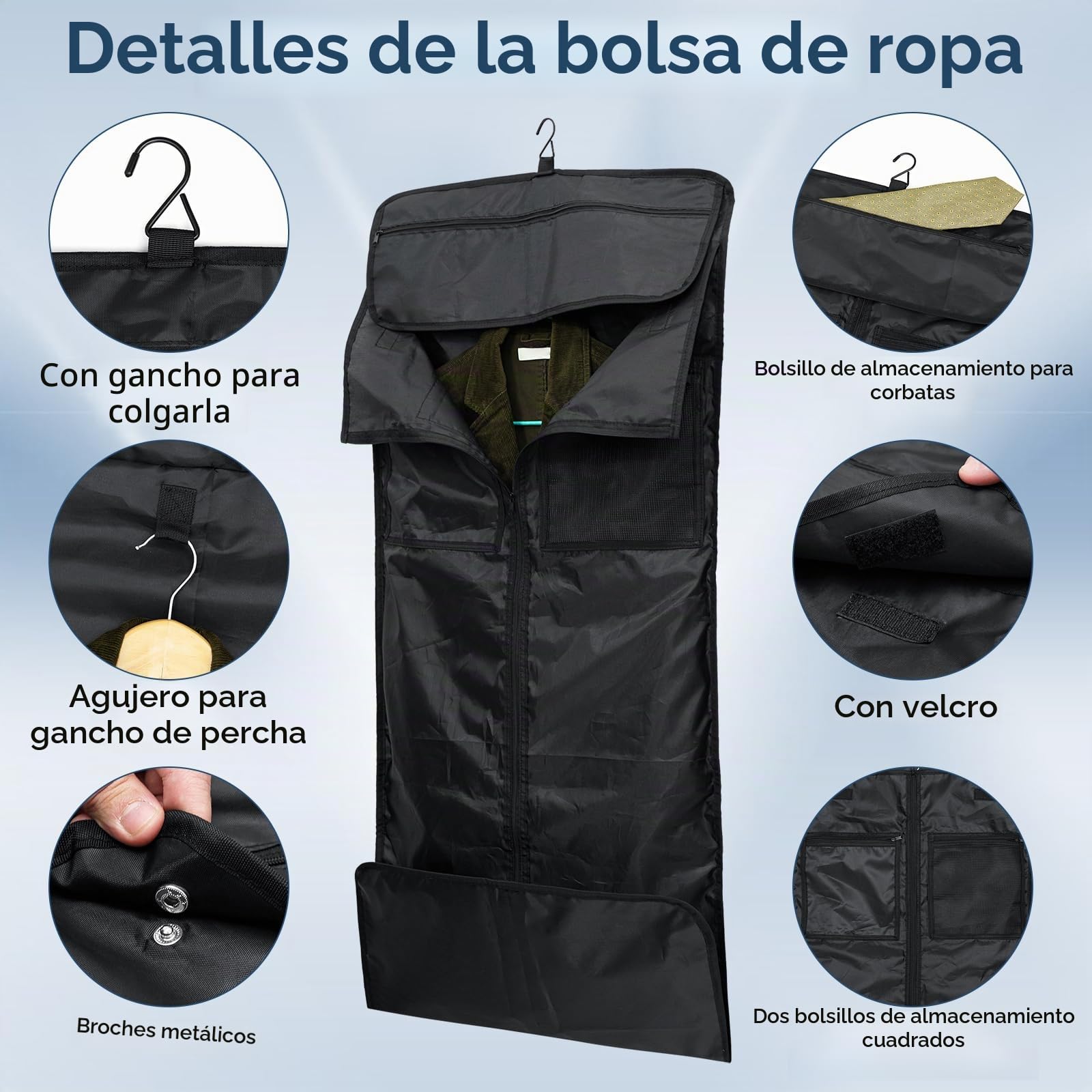 GARPROVM Bolsa de Viaje Convertible 4 en 1, con Compartimento Separado para Traje y Zapatos, Impermeable. Equipaje de Mano, Mochila o Bolsa de Fin de Semana para Hombres y Mujeres (Negro)