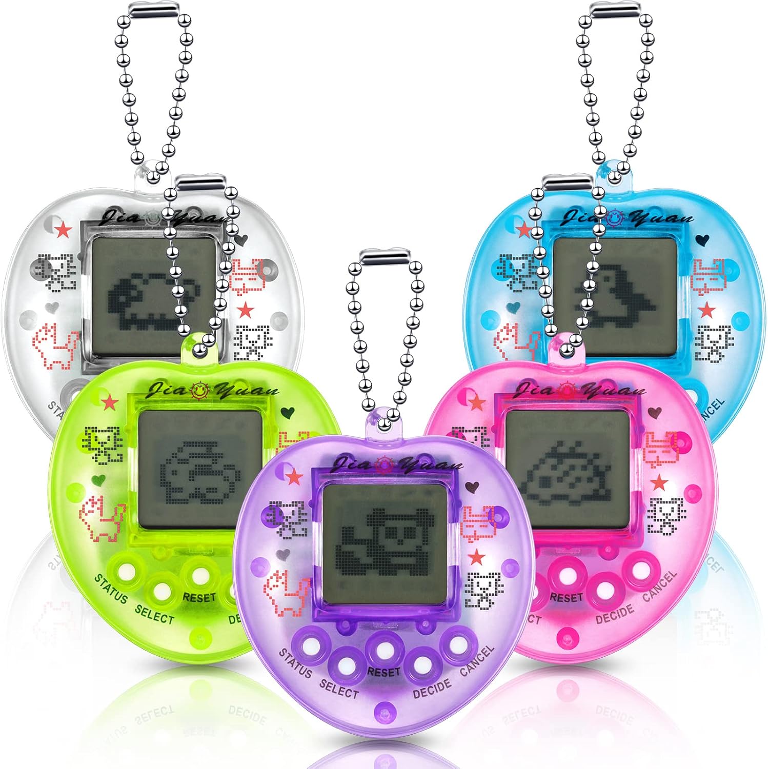 5 Pieces Virtual Pets Keychain Pets Retro Handheld Game