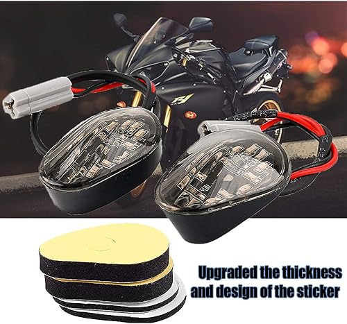 Miniatura 4 de 2 piezas de señal de giro de luz LED color ámbar empotradas para Yamaha YZF R1 R3 R6 R6S FZ6 FZ1 FZ Fazer FZ6R FZ07 FZ8 FZ09 TMAX MT-07 MT-09 Lente