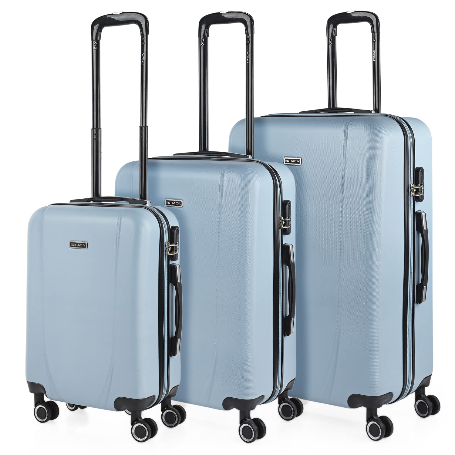 ITACA - Maleta de Cabina 55x40x20 - Maletas De Viaje Cabina Rígidas Trolley con 4 Ruedas Dobles para Avion Ligera Equipaje De Mano Candado de Combinación. Compatible Ryanair, Verde Menta — view 95