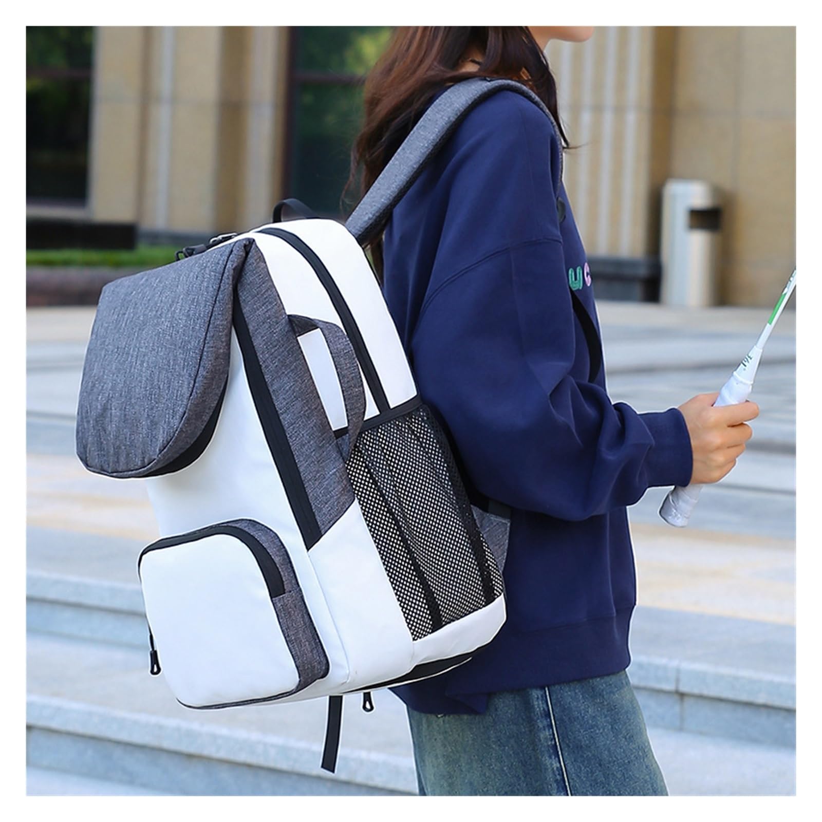 Mochila Tenis Bolsa De Raqueta Tenis Multifuncional, Gran Capacidad, Compartimento for Calzado Informal Bádminton, Mochila for Ordenador Portátil, Hombro Multiusos