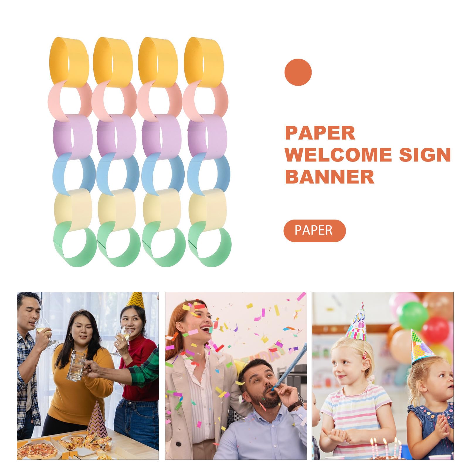 SHINEOFI 300 Stück Bunte Papierketten für Partydekorationen mit Farbigem Karton für Klassenzimmer Zuhause und Feierlichkeiten