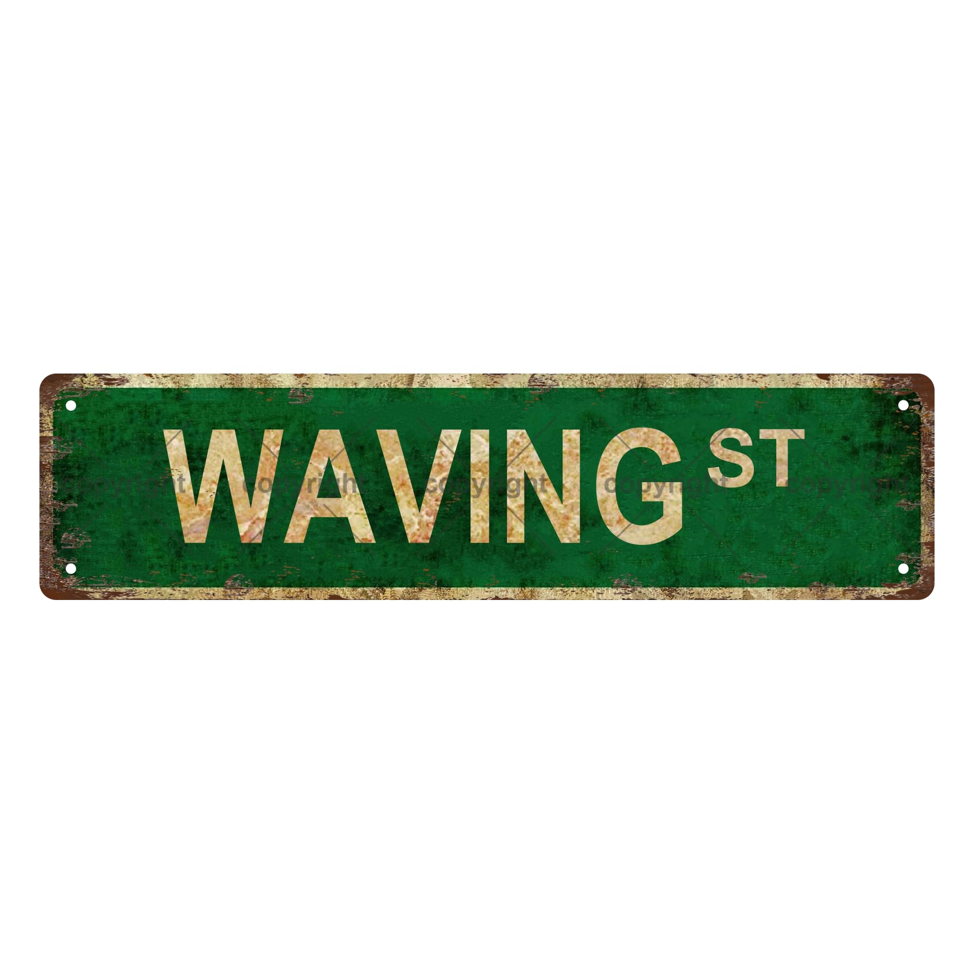 Waving ST Music Metal Tin Street Sign Bar Cafe Garage Cave Home Room Wall Bathroom Farmhouse Garden Porch Patio Decor,4x16 Inch