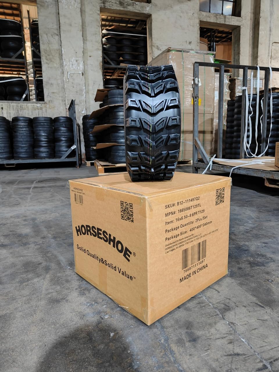 HORSESHOE 2 NEW 16x6.50-8 6Ply | Super Trac Pattern | ATV Trencher AG Farm Tractor Snow Ridding Lawn Mower Tubeless Tires | 16x6.50x8 16x6.5-8 16x6.5x8 ATV Snow T129-1 166508