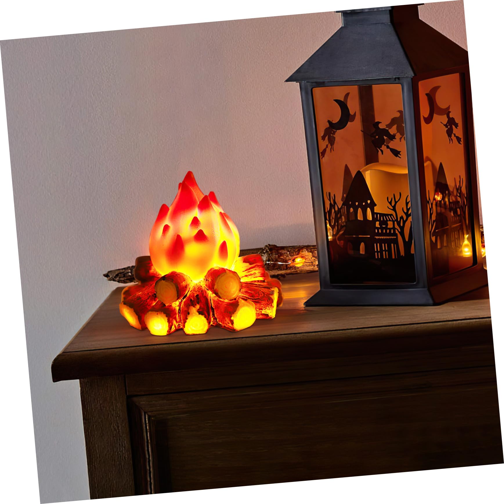 Alipis Lampada LED senza Fiamma Luce Decorativa Effetto Falò Simulato Design Moderno per Casa e Ufficio Lampada Batteria Luce Calda