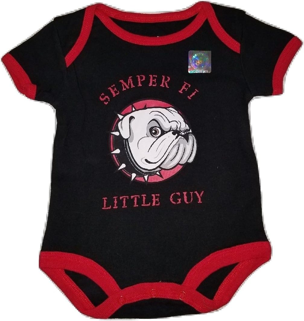 TC Bulldog U.S.M.C. Semper Fi Little Guy Baby Bodysuit (3-6 months)