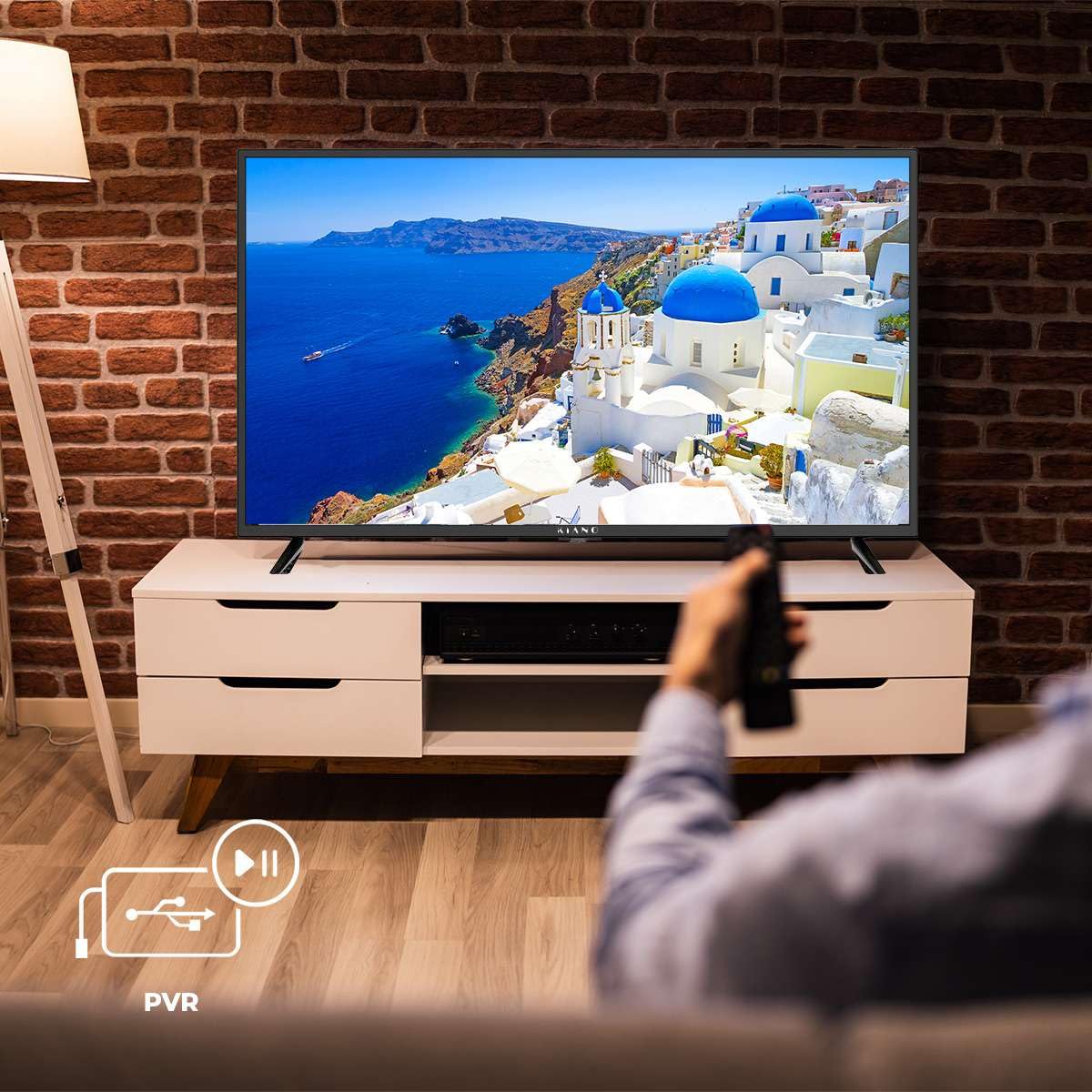 Kiano Slim TV Smart Telewizory 40" Cal 100 cm LED Full HD 1080p TV FHD | Android TV Netflix HBO YouTube PrimeVideo | Bluetooth WiFi Miracast | 3 HDMI USB | Dolby Audio |Triplo Tuner DVB-T2 Czarny
