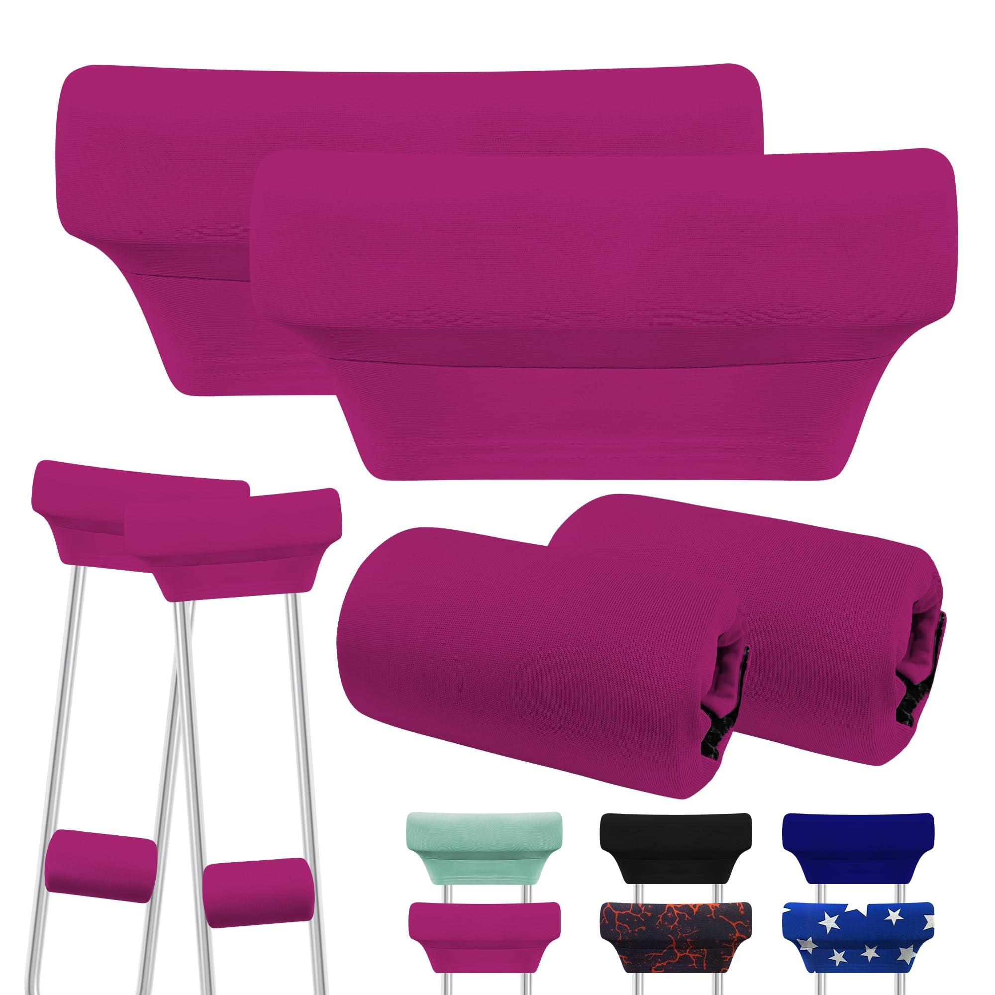 SPRING SEAON Soft Underarm Crutch Padding and Hand Grip Covers,6-Piece Set