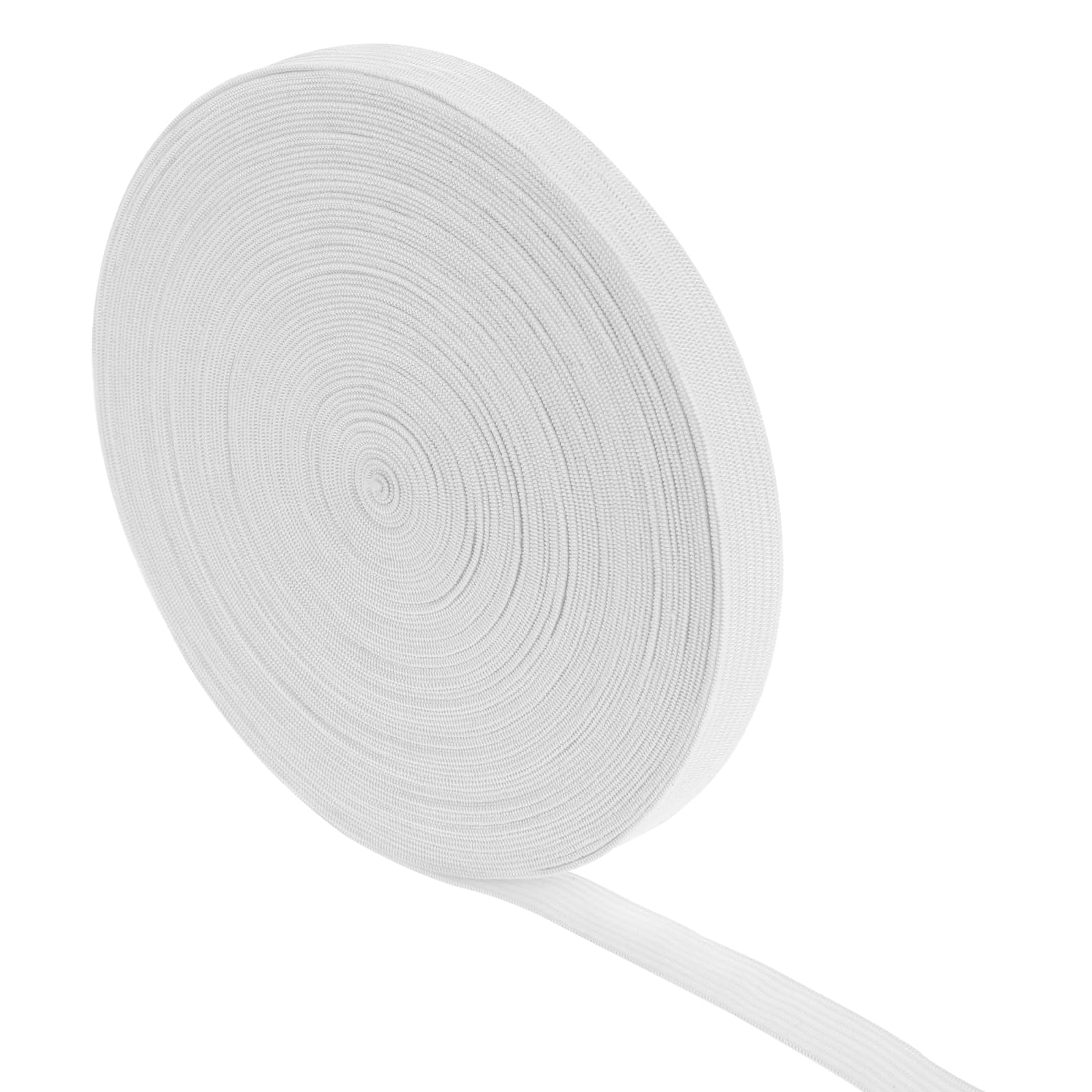salbsever 10Yard Elastic Band for Sewing, 1/2 Inch White Width Flat Elastic Cord for Sewing Elastic Bands for Crafts Waistband Pants Waist Masks Braided Stretch Strap (10 Yard 1/2 Inch White)