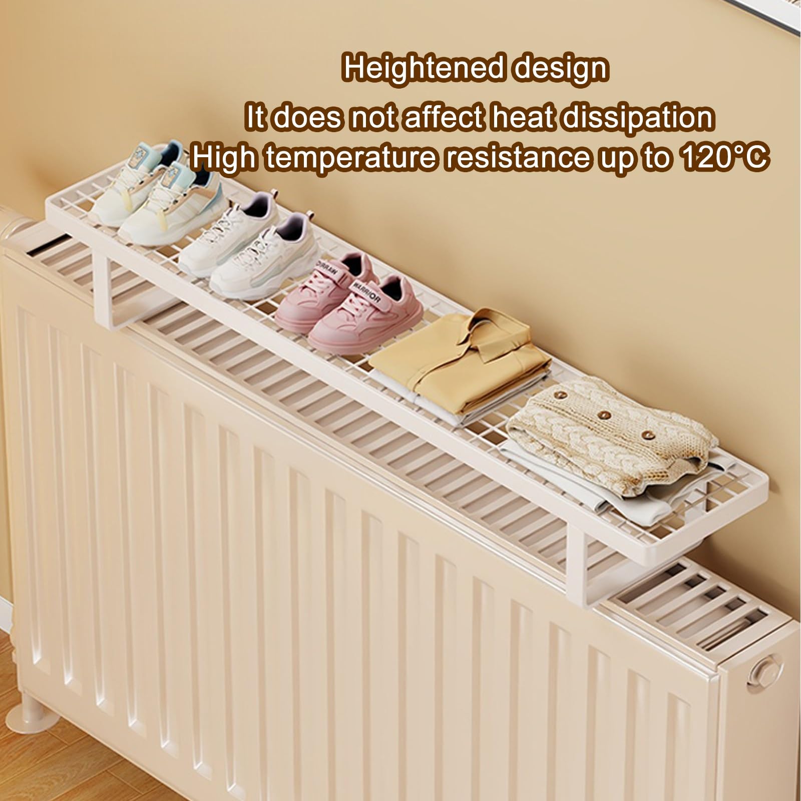 Soporte Radiador Pared, Baldas Flotantes Pared, Estante Flotante, Antihumo y a Prueba de Polvo, con Gancho, para Casa, Oficina, Cocina, Dormitorio, Sala de Estar(Black,20cm/8in)