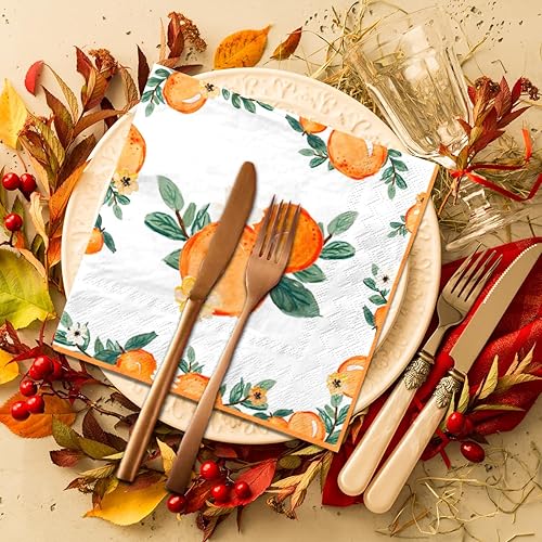 Miniatura 4 de Little Cutie - Decoraciones para baby shower, 40 unidades, suministros de servilletas con temática de frutas, servilletas de papel para decoración