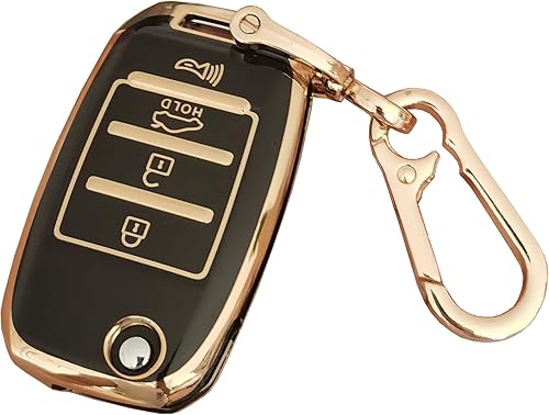 BINOWEN QIXIUBIA - Funda para llavero Kia, funda para llavero con llavero para Kia Rio Optima Soul Sportage Sorento Carens Smart Remote Fob Keys