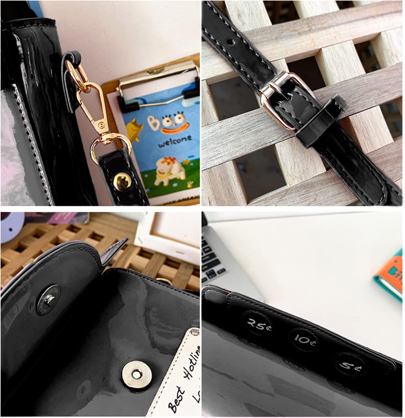 KUANG! Women Reflective Fashion Telephone Shaped Shoulder Bag Ladies Novelty Microphone Crossbody Bag Chain Purse for Girls - Image 3