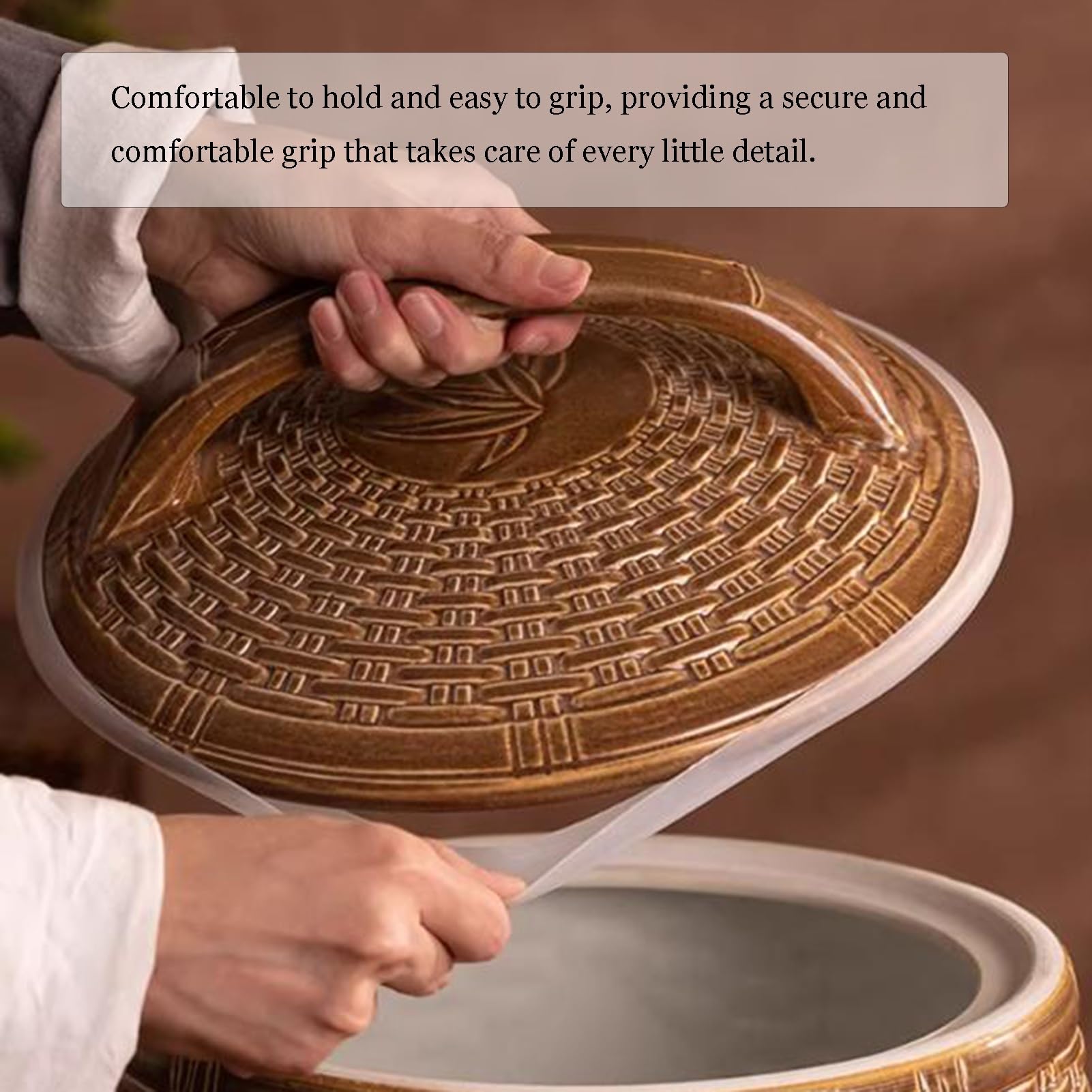Ceramiczny pojemnik do przechowywania żywności, duży organizer kuchenny i spiżarnia na ziarna, ryż, soję, kukurydzę, mąkę, płatki owsiane z pokrywką
