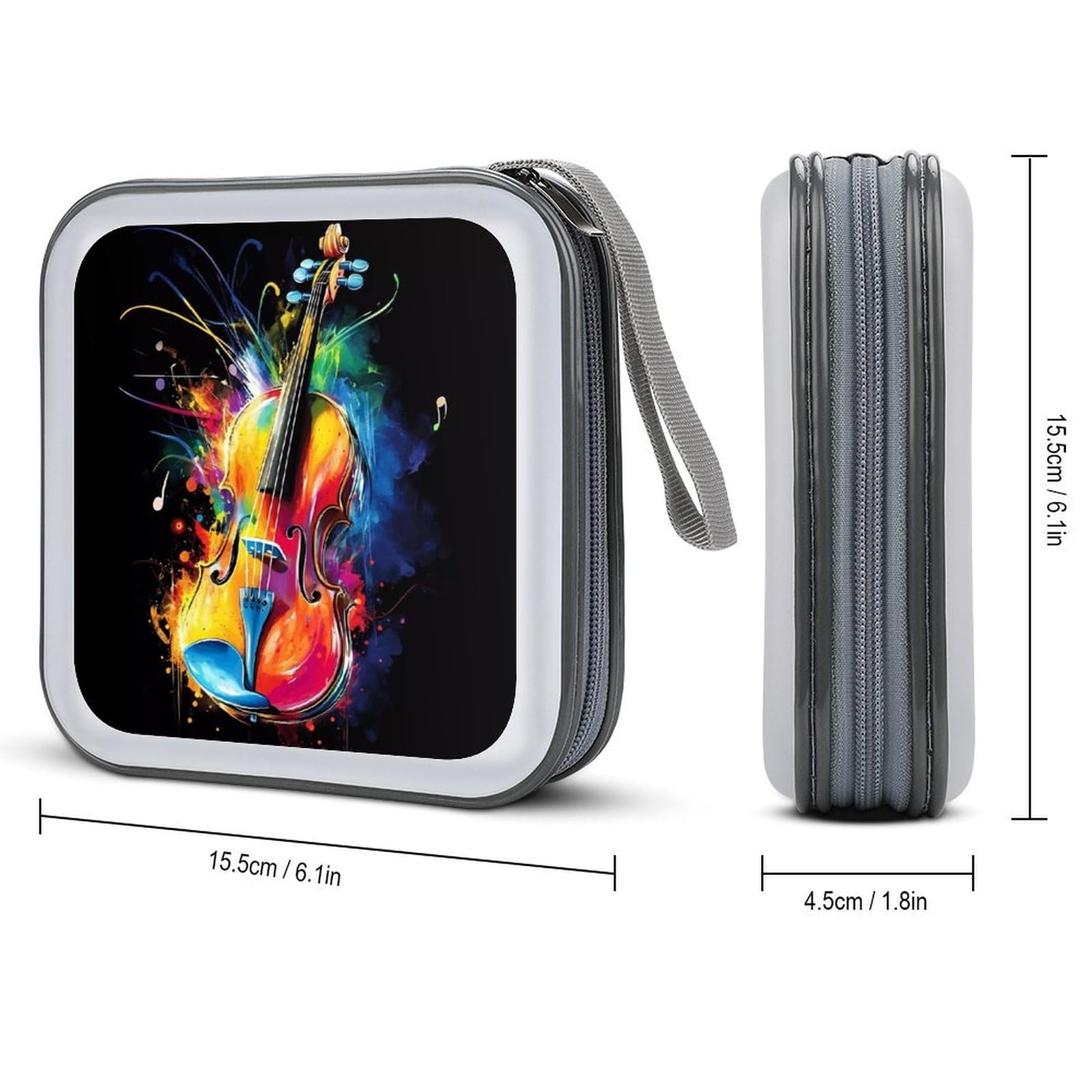 Violin Player CD Case Portable DVD Holder Storage Organizer for Home Travel