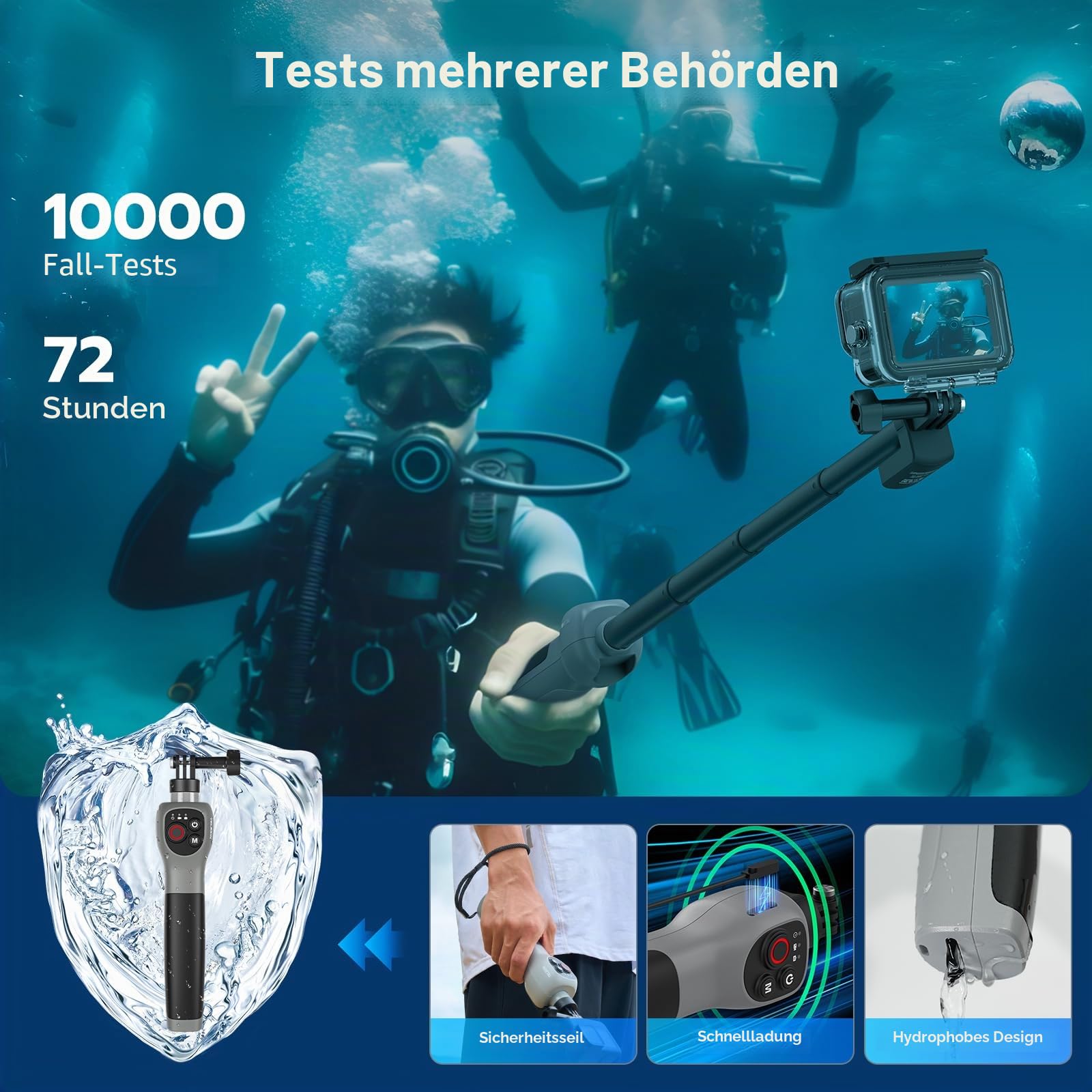 TELESIN 33 Zoll Unterwasser Selfie Stick für GoPro Hero 13 12 11 10 9
