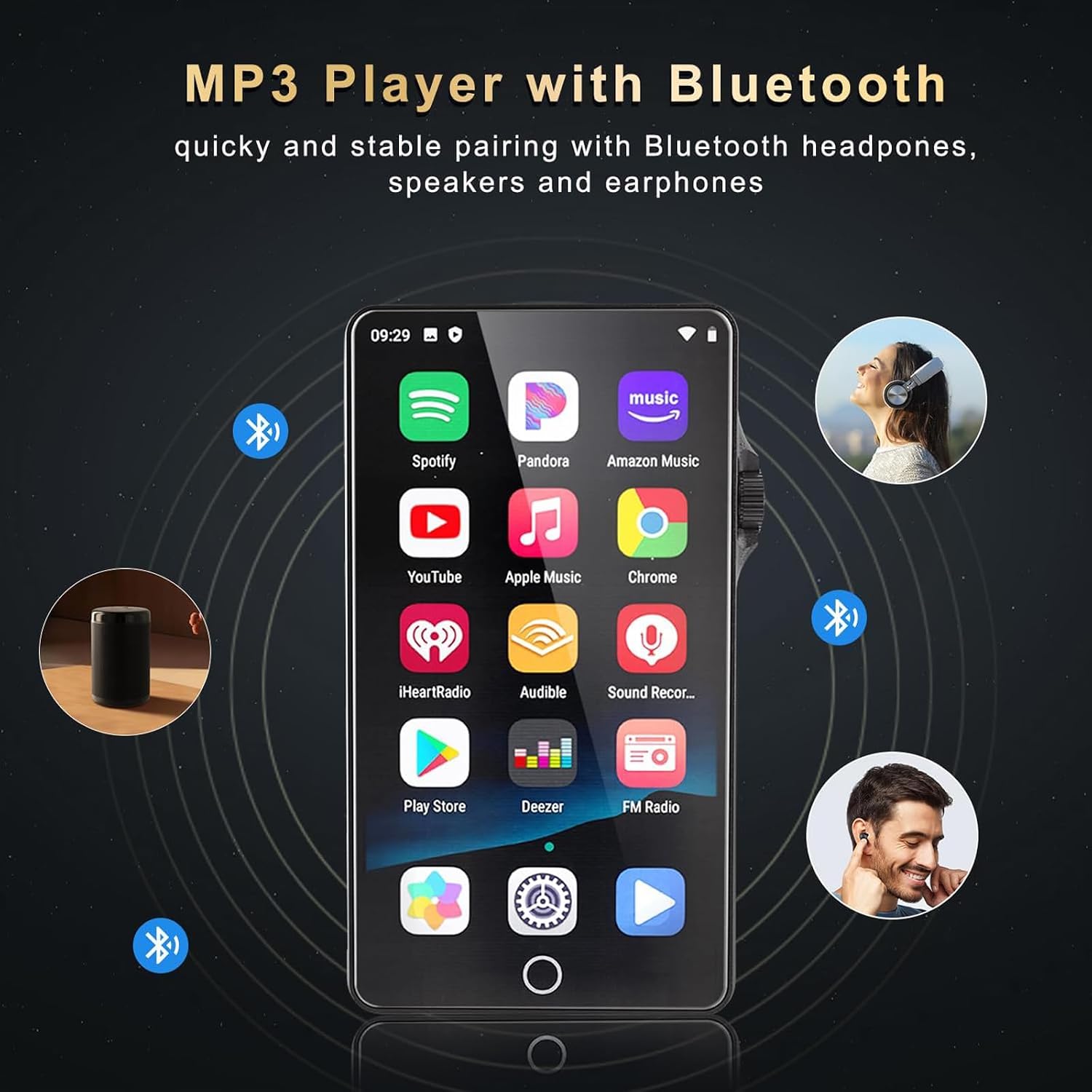80GB MP3 Player with Bluetooth & WiFi, Android Music Player with Spotify, Pandora, Amazon Music & Audible, 4.02" HD Touchscreen, Built-in Speaker, Play Store Support, Expandable up to 512GB 3 71TaLS3eNSL. AC SL1500