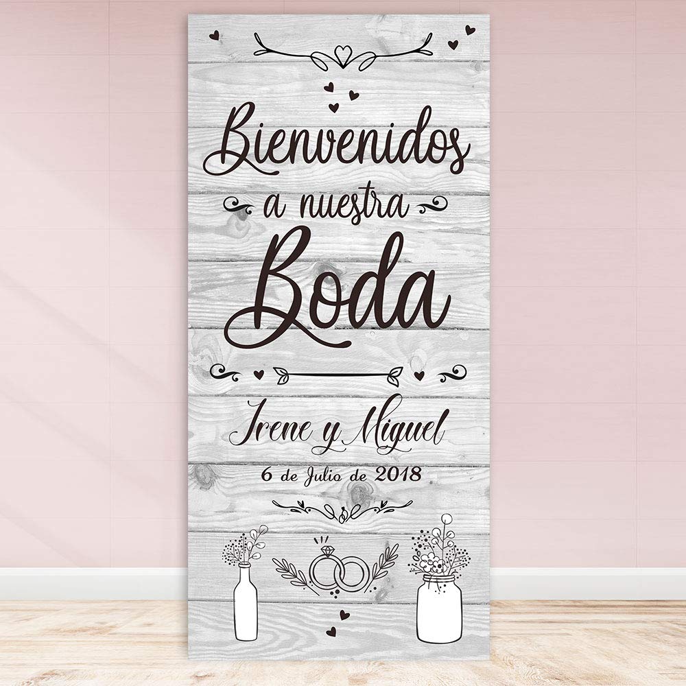 Decoración Boda | Cartel Boda White III| 70cm x 150cm
