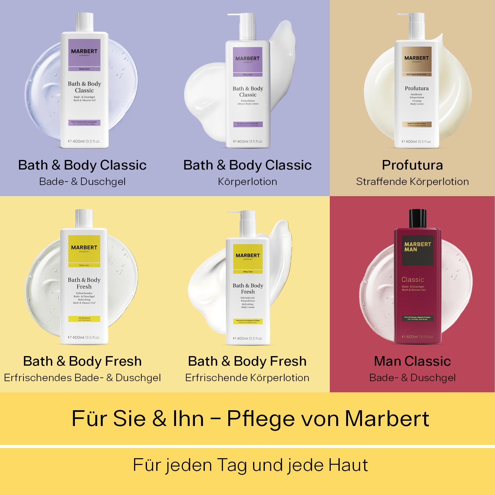 Marbert Bath & Body Fresh Körperlotion 4 x 400 ml – Erfrischende Feuchtigkeitspflege mit zitrischem Duft – Für geschmeidige Haut & ein belebendes Hautgefühl