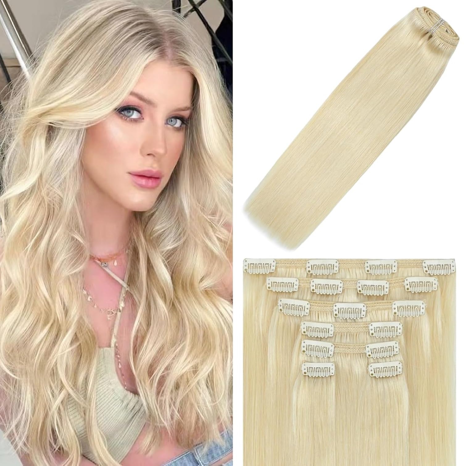 WindTouch Clip in Hair Extensions Human Hair, 15 Inch 75g #4 Medium Brown Hair Extensions for Women Real Human Hair Clip in, Remy Human Hair Extensions Clip ins, Soft Natural Straight — view 27