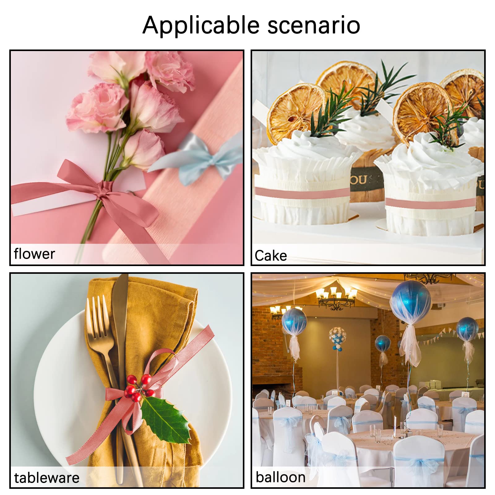 Nastro Di Raso 6mm X 91m - Oro Rosa Per Regali, Matrimoni, Decorazioni Natalizie E Fai Da Te - Foto 13