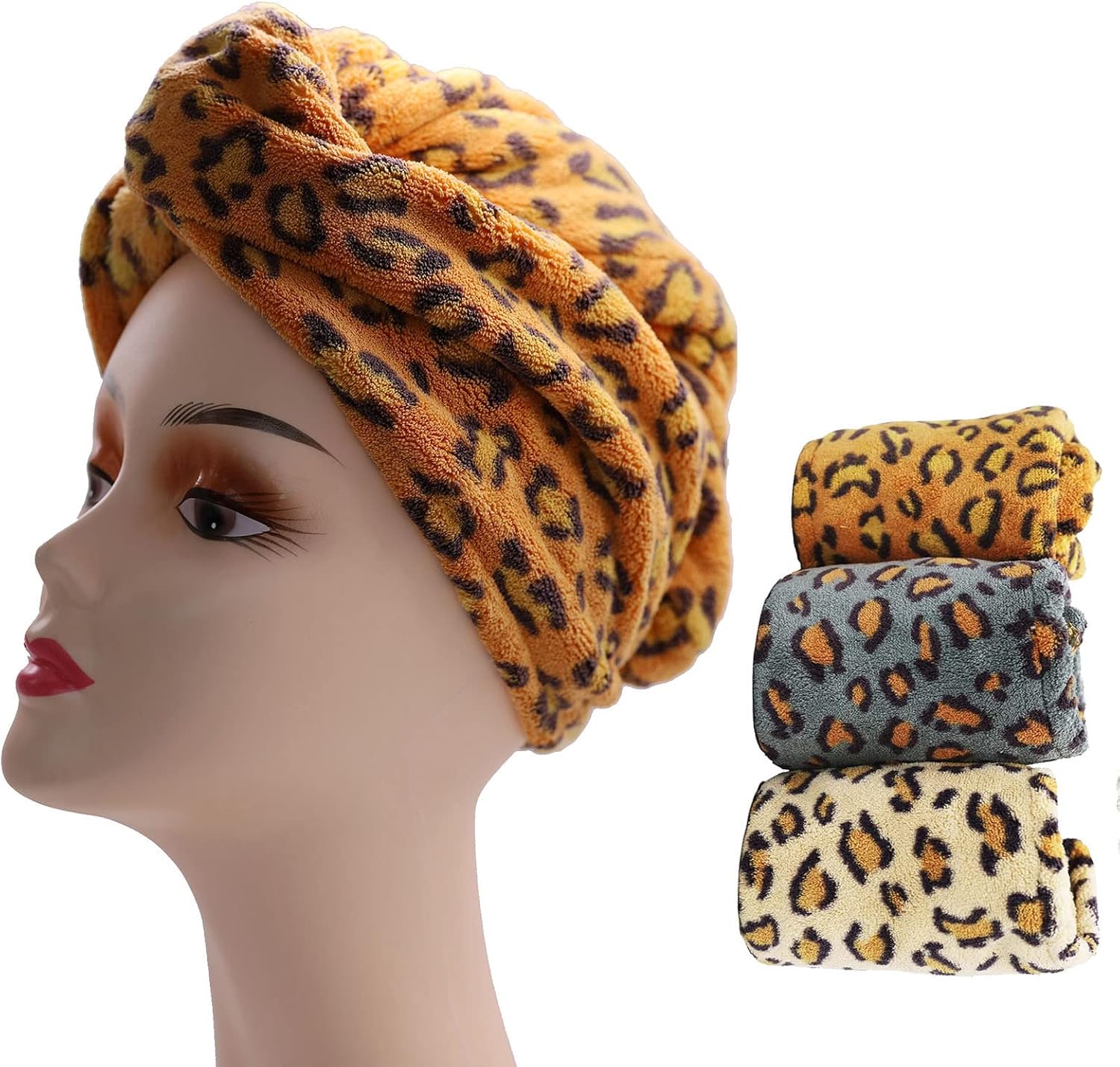 HRuiRed Hair Towel Wrap for Women 3 Pack Super Absorbent