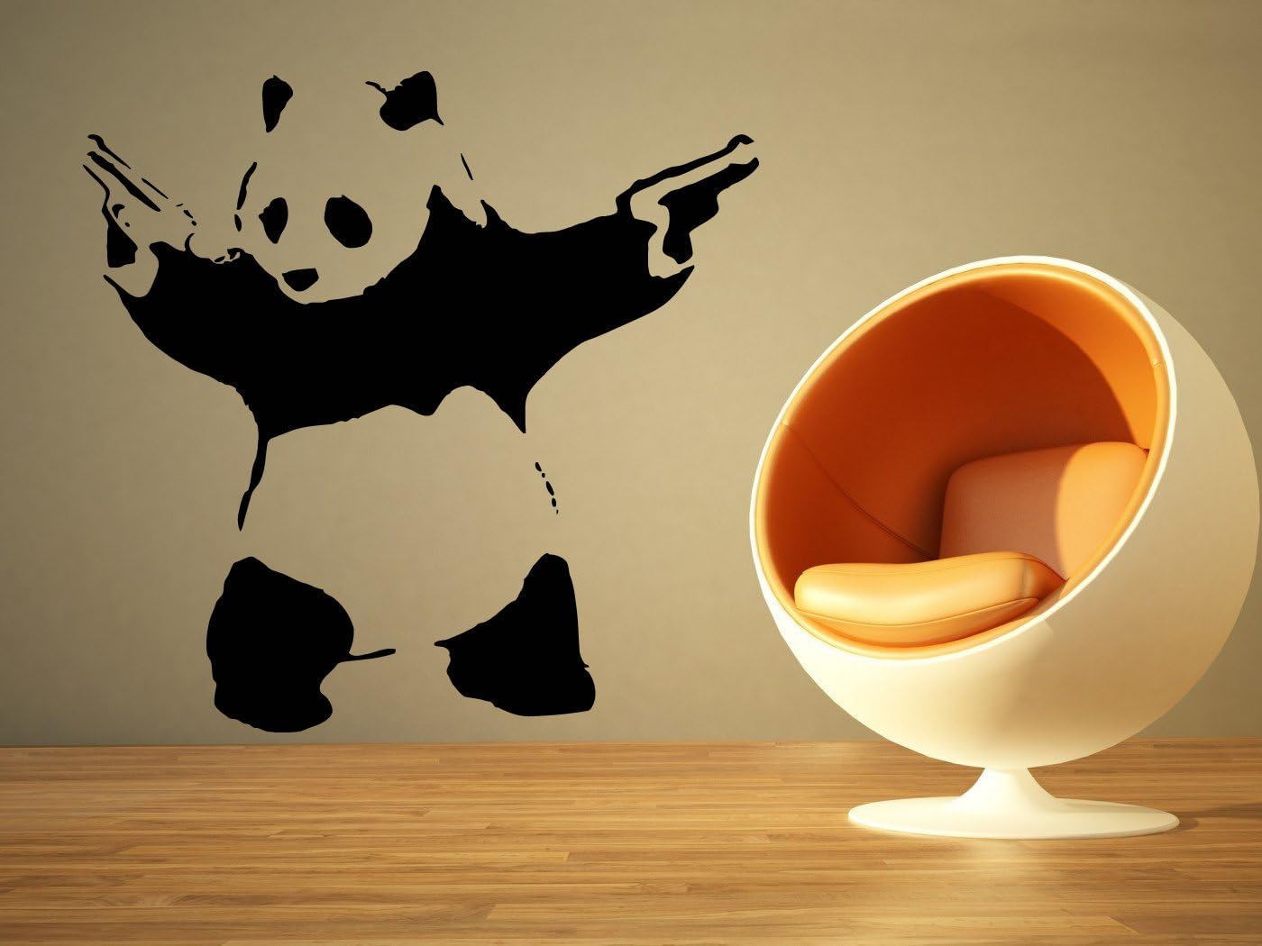 Wall Room Decor Art Vinyl Decal Sticker Mural Panda Bear Pistol Large Big AS475