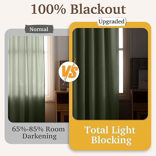 Miniatura 118 de RYB HOME - Cortinas de terciopelo beige, cortinas decorativas resistentes con pestaña trasera, cubierta de privacidad para oscurecer habitación