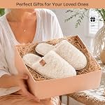 EverFoams Women's Cozy Soft Fuzzy Faux Alpine Shearling Memory Foam Lightweight Non-slip Durable Delicate Gift Slip on Slippers