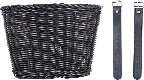 Miniatura 10 de Bonita cesta de bicicleta de cuero - Accesorio para manillar delantero fácil de colocar