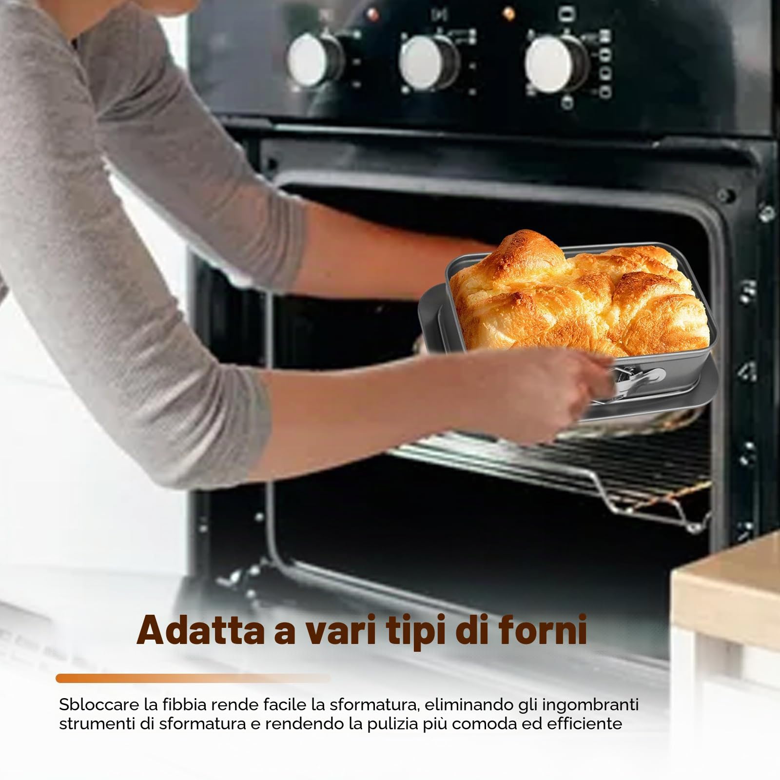 Teglia apribile rettangolare 28 x 18 cm, ispirazione, contenitore rettangolare primaverile, stampo da forno quadrato, a prova di perdite, antiaderente, perfetto per torte e torte