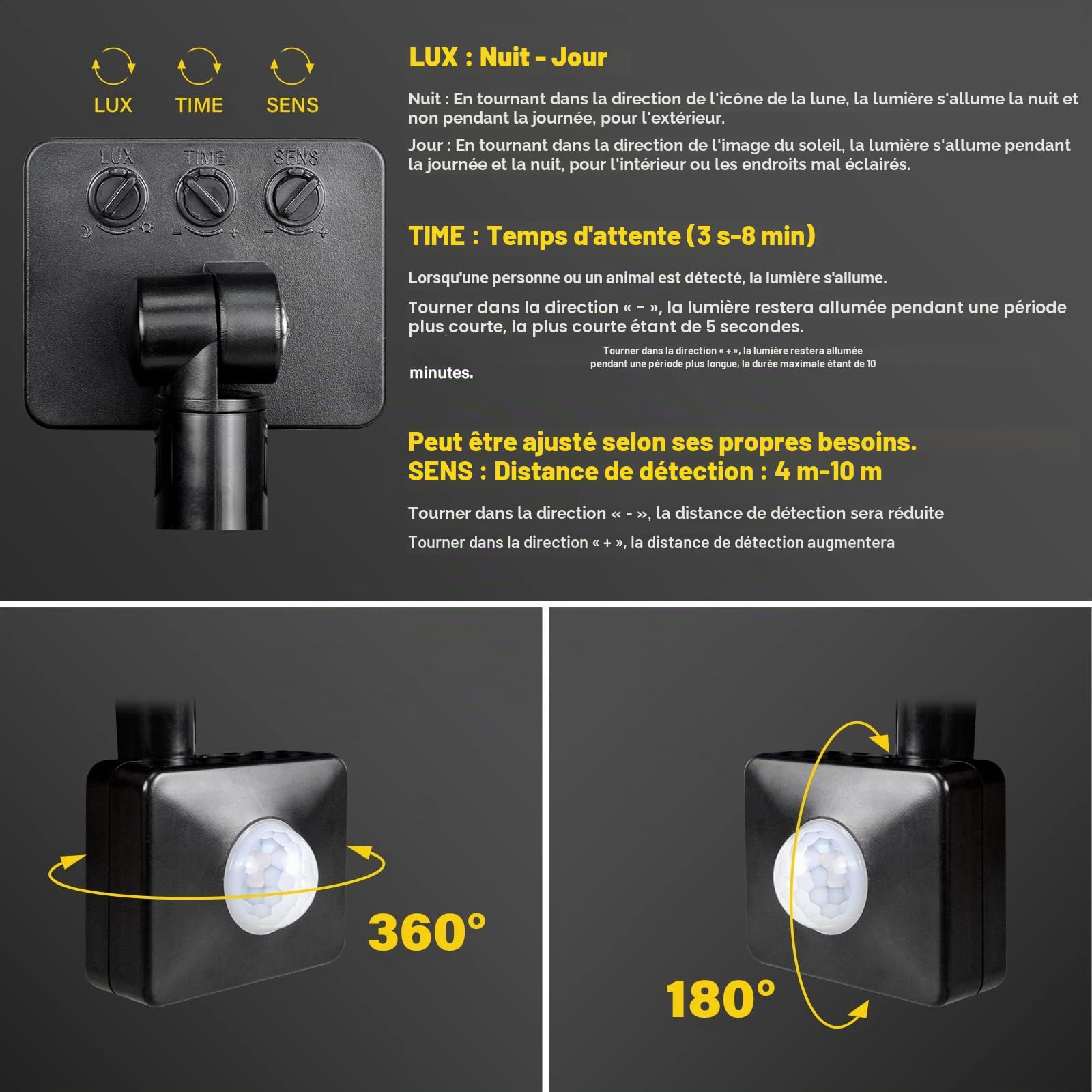 PICAA 1 Pièce 200W Projecteur LED Exterieur avec détecteur de mouvement