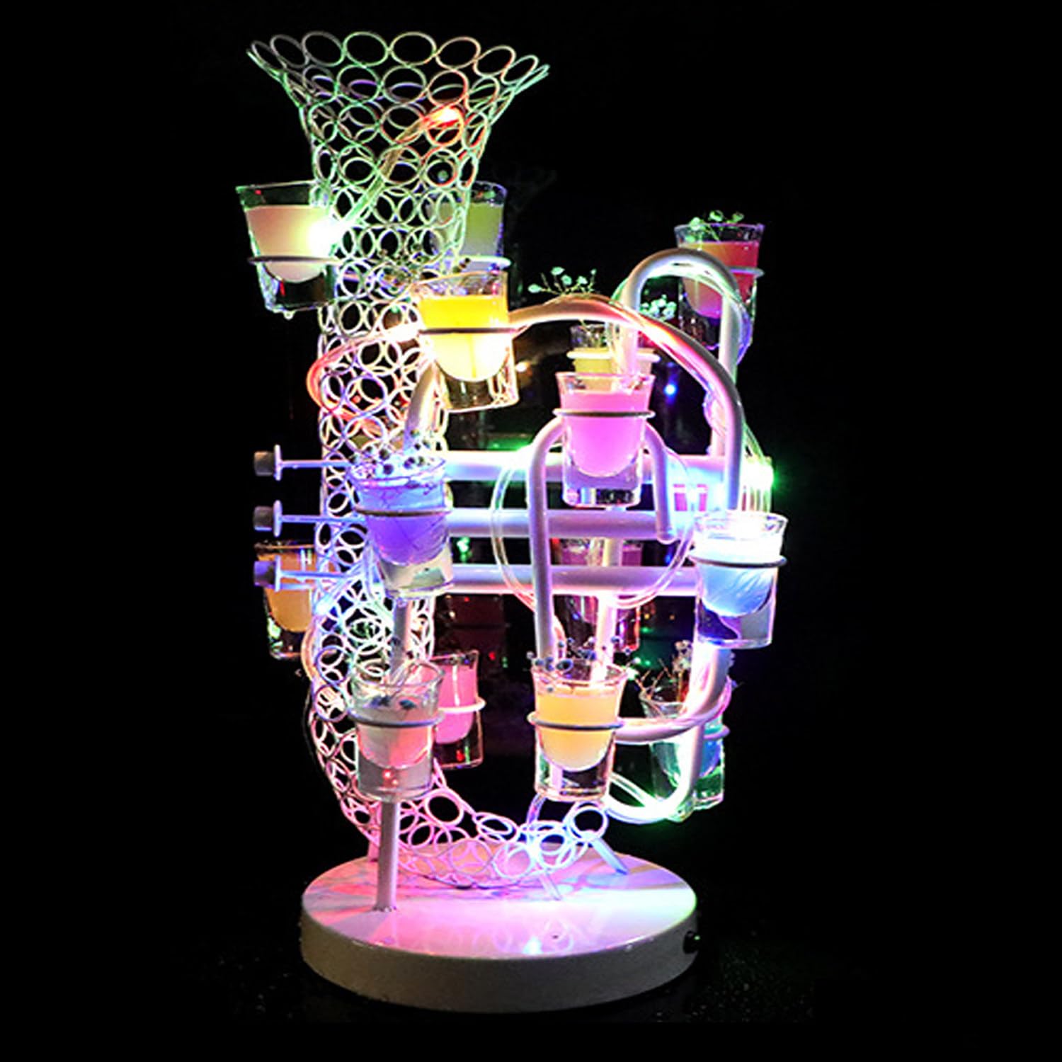 LMgalxion LED Cocktail Shot Glass Holder Display Stand D