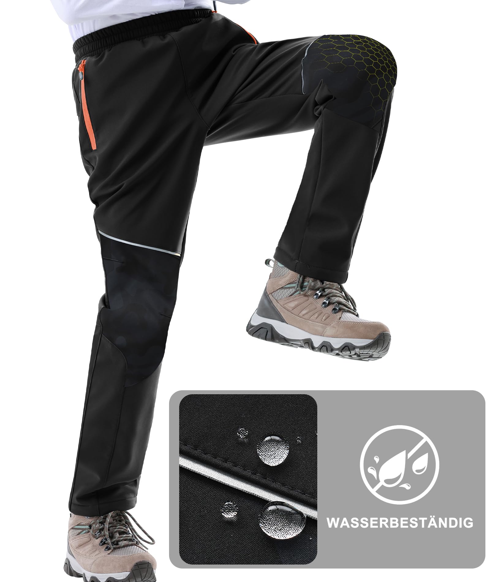 Zoofly Pantalon de Ski Enfant Imperméable Softshell Doublé Polaire Chaude