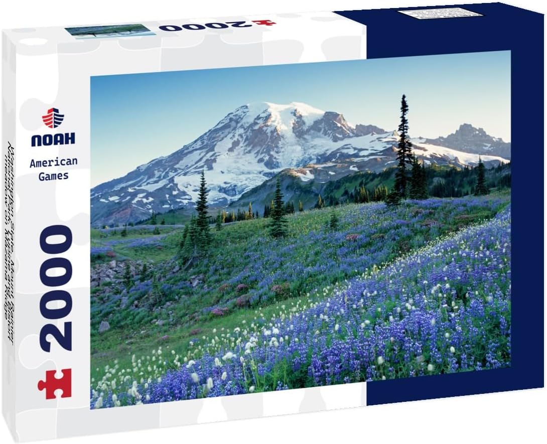 Noah Jigsaw Puzzle Washington State, Mount Rainier National Park, Lupine and Bistort Meadow on Mazama Ridge 2000 Pieces