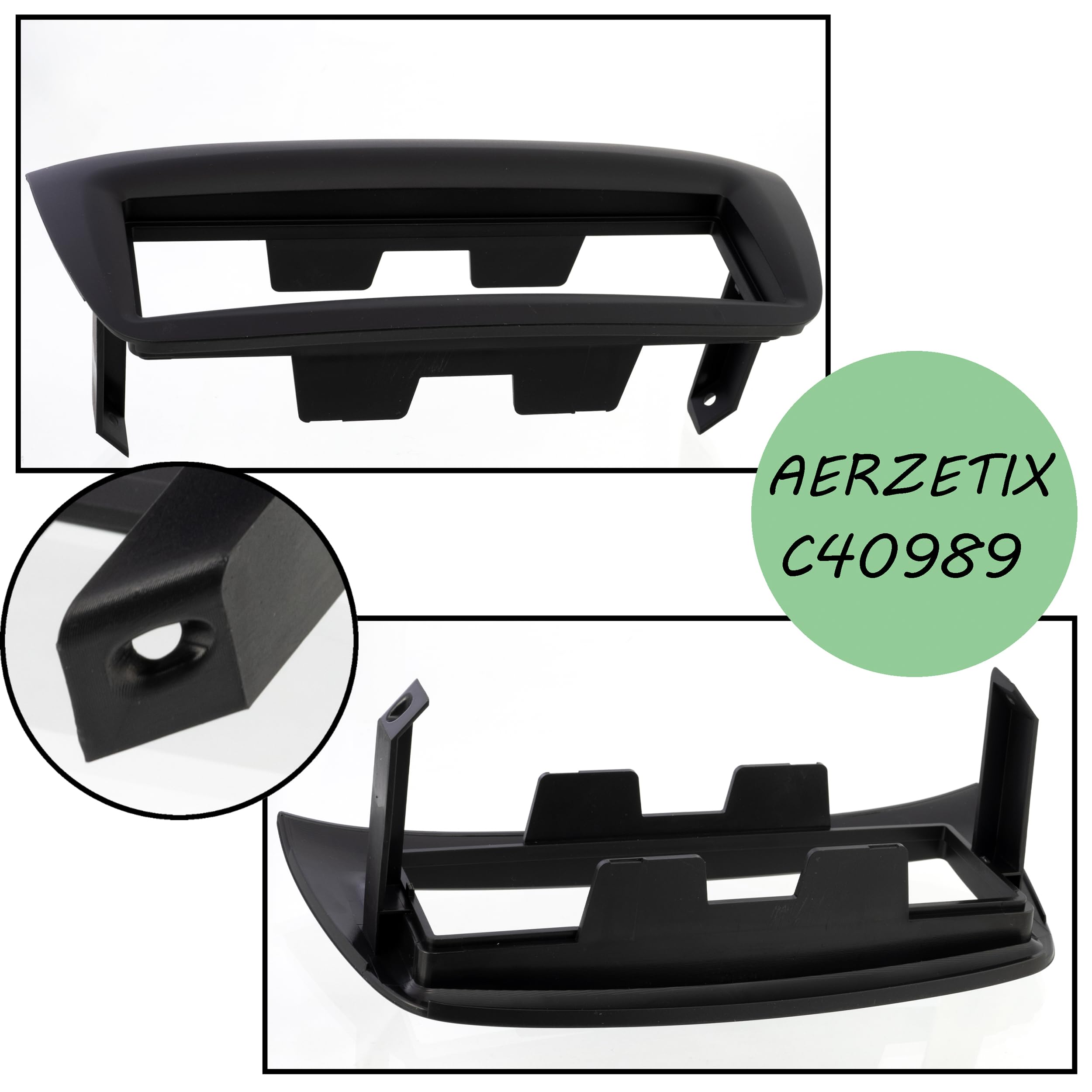 AERZETIX - C40989 - Marco Adaptador 1 DIN para Radio de Coche - en plástico - Compatible con Fiat Doblo 2011-2014, Opel Combo 2011-2014