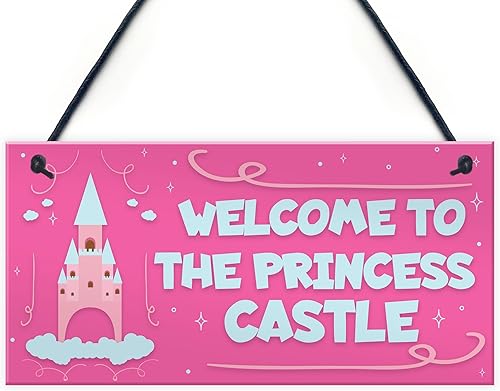 XLD Store - Placa colgante de castillo de princesa para puerta, sala de juegos, dormitorio, regalo, decoración de cuento de hadas para bebés y niñas