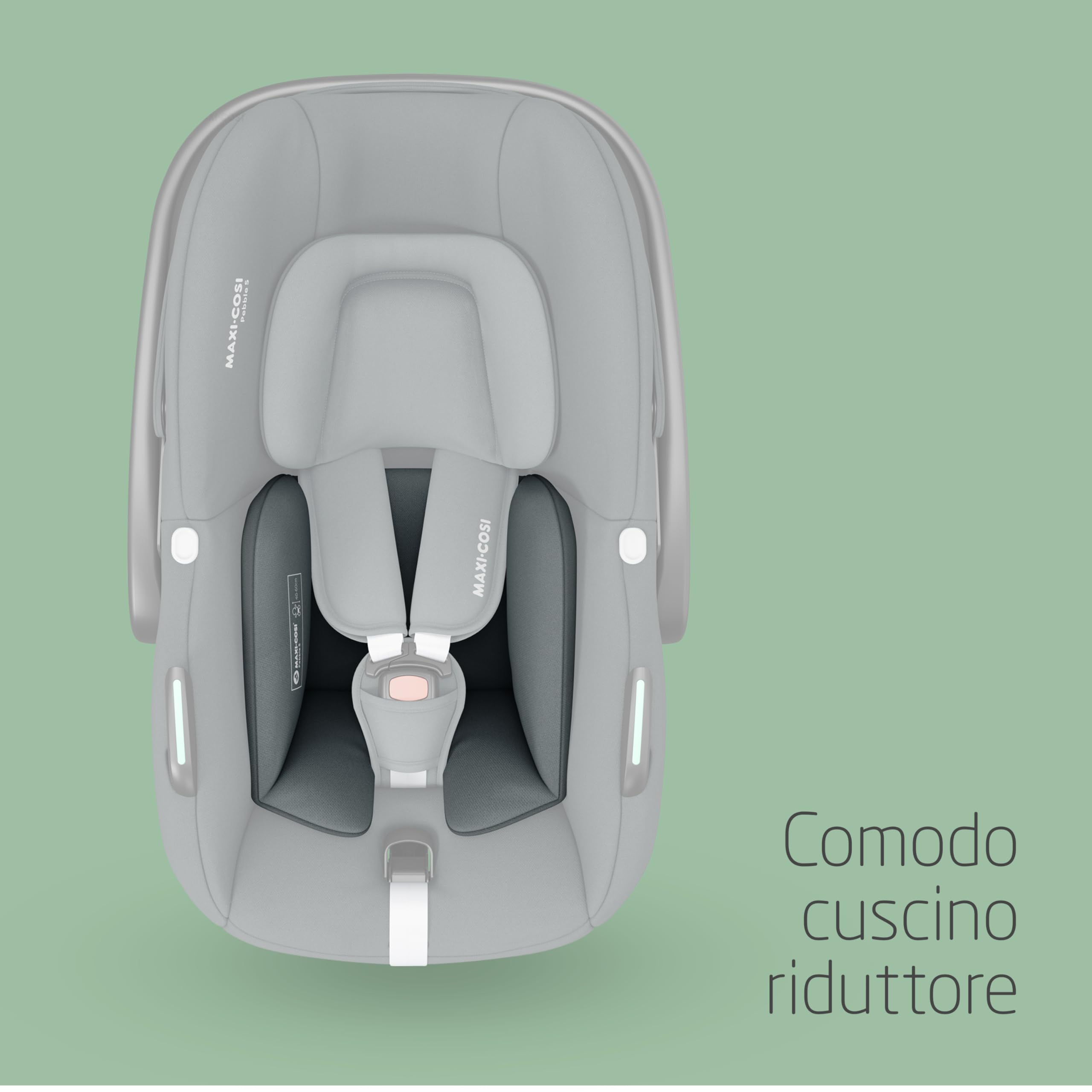 Maxi-COSI Pebble S i-Size Lightweight Newborn Car Seat, Rear Facing, Travel & Airplane Friendly, Side Impact Protection, Seatbelt Fit, Newborn Inlay Included, Up to 13Kgs, Birth-15 Months, Graphite 4