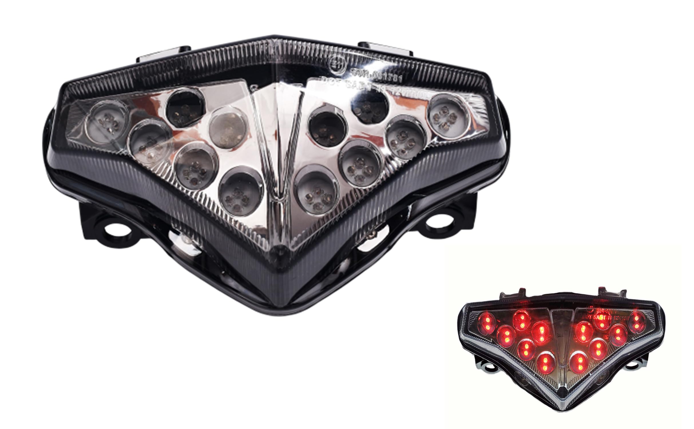 TOPZONE Fit for Kawasaki 12-16 ER650,ER-6N;12-16 EX650 Ninja 650,14-17 EX400 Ninja 400R; Rear Lamp Brake Taillight+Integrated Turn Signal Idicator Combination Assembly (Smoke)