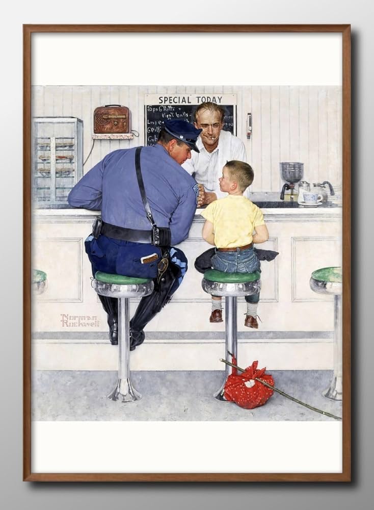 80s ノーマンロックウェル アート額装品 ヴィンテージ インテリア Amazon.co.jp: ノーマン・ロックウェル ビンテージ A3 サイズ