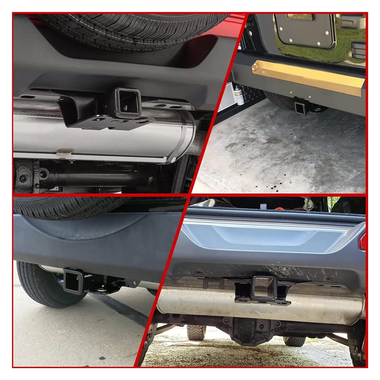 Gancio Traino Auto, Gancio Di Traino Ricevitore Del Rimorchio Paraurti Posteriore Da 2 Pollici Kit Gancio Di Traino In Metallo For Rimorchio Combinato Con Coperchio Del Gancio Di Traino